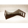 Modern minimalist solid wood glass top coffee table with parametric slatted wave base by WoodBee Craft