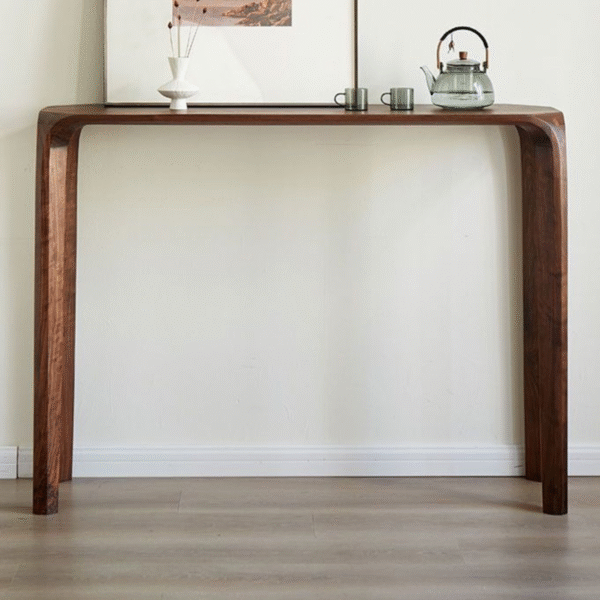 1 WoodBee Craft "The Meridian Curve" Slim Solid Wood Console Table