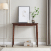 1 Mid-century modern wooden console table with drawer and tapered legs for entryway by WoodBee Craft