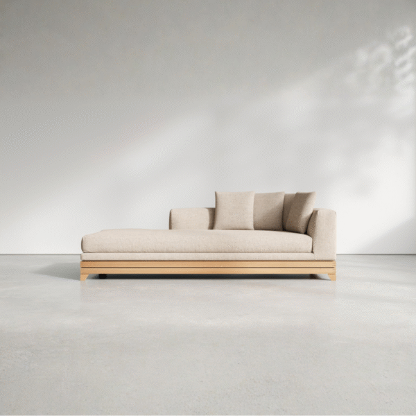 WoodBee Craft "The Nordic Haven" Premium Modern Minimalist Chaise Lounge