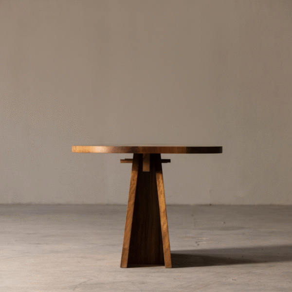 1 WoodBee Crafts Solid Wood Dining Table with Modern Pedestal Base