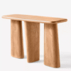 WoodBee Craft Solid Wood Console Table with Modern Pillar Base