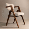 1 Mid century modern dining chair with solid wood frame and cream upholstery by WoodBee Craft