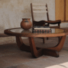 10 WoodBee Craft Solid Wood Base with Round Glass Top Coffee Table