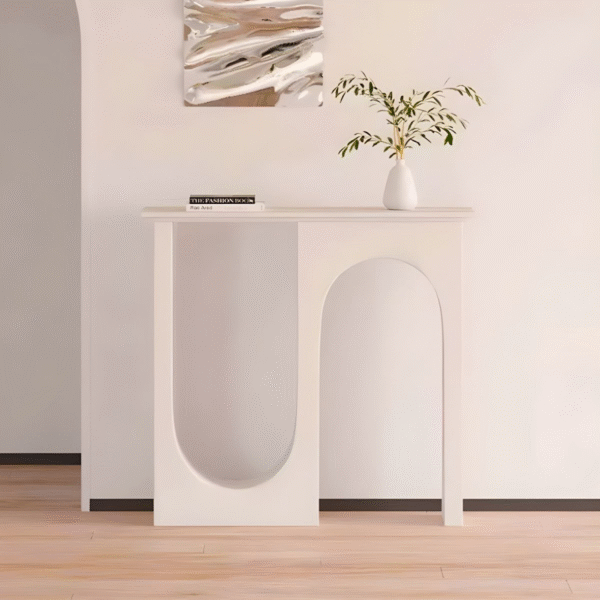 WoodBee Craft "The Eclipse" Black Asymmetrical Console Table