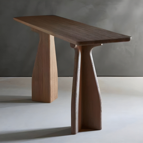 WoodBee Craft "The Silhouette" Premium Minimalist Wooden Console Table