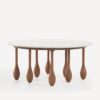2 WoodBee Craft "The Droplet" Premium Round Wooden Center Table
