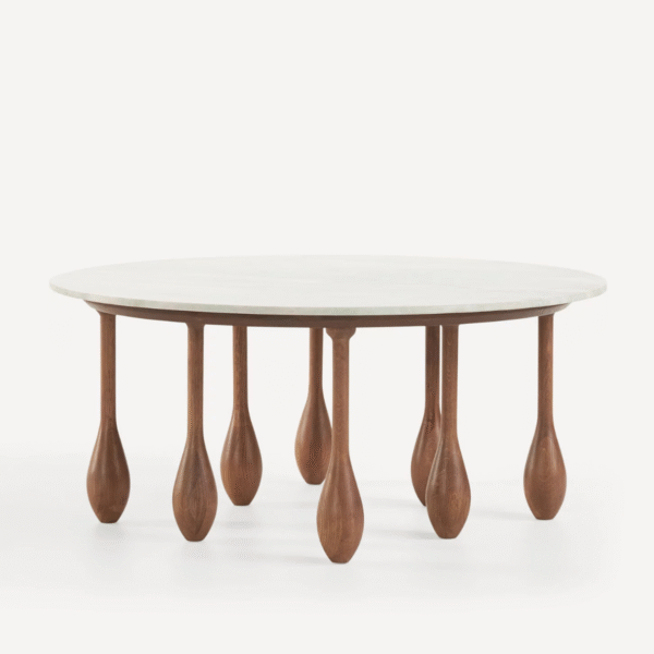 2 WoodBee Craft "The Droplet" Premium Round Wooden Center Table