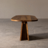 2 WoodBee Crafts Solid Wood Dining Table with Modern Pedestal Base