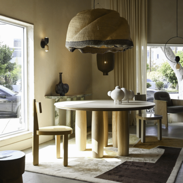 2 WoodBee Craft Round Wood Dining Table with Column Legs