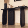 2 WoodBee Craft Black Wood Console Table with Modern Architectural Base