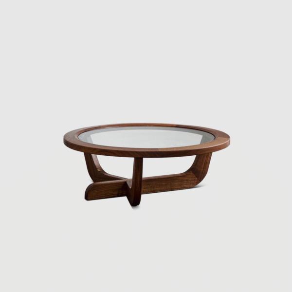 2 WoodBee Craft Solid Wood Base with Round Glass Top Coffee Table