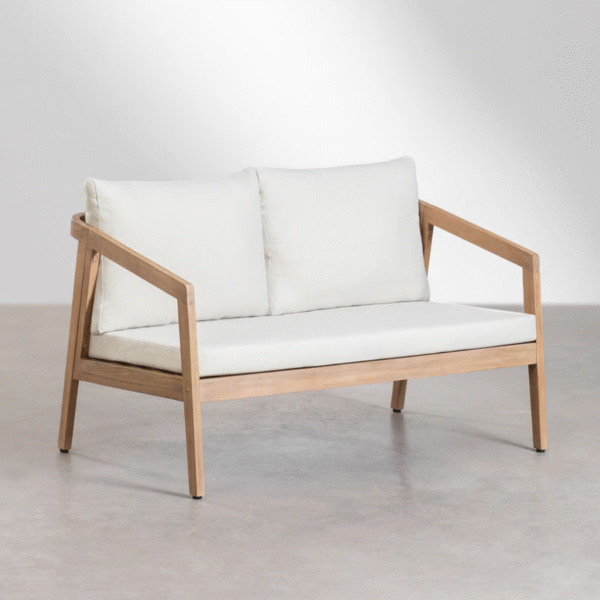 3 WoodBee Craft "The Solace Tandem" Premium Modern Minimalist Wood Loveseat