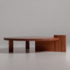 3 Modern wood coffee table with circular top and geometric base by WoodBee Craft