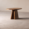 3 WoodBee Crafts Solid Wood Dining Table with Modern Pedestal Base
