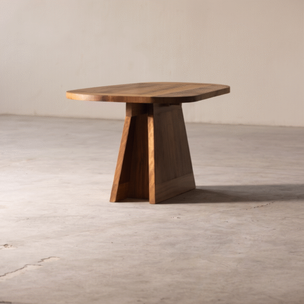 3 WoodBee Crafts Solid Wood Dining Table with Modern Pedestal Base