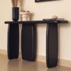 3 WoodBee Craft Black Wood Console Table with Modern Architectural Base