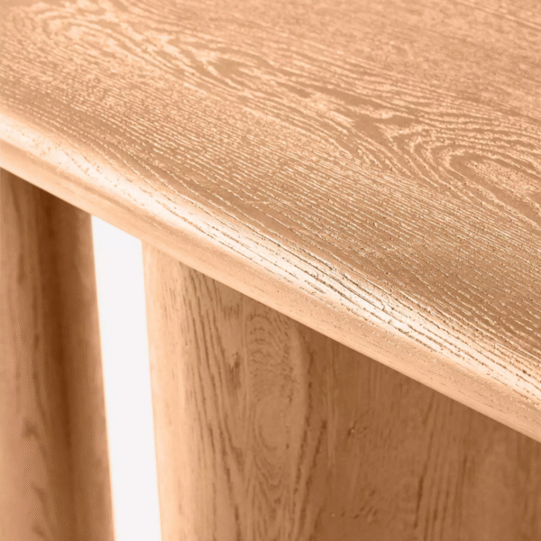 WoodBee Craft Solid Wood Console Table with Modern Pillar Base