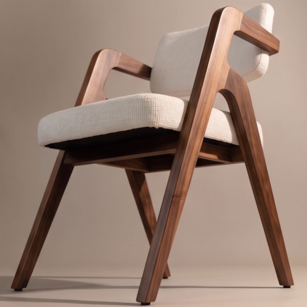 3 Woodbee Craft Mid Century Modern Dining Chair with Wood Arms