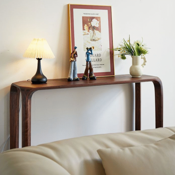 3 WoodBee Craft "The Meridian Curve" Slim Solid Wood Console Table