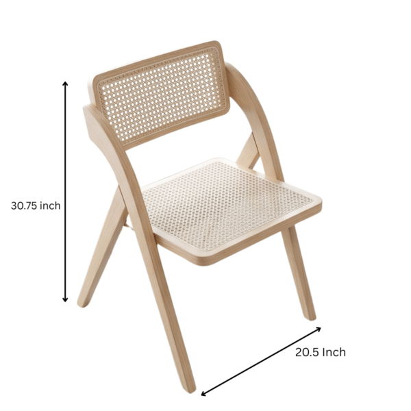 4 Woodbee Craft Solid Wood Dining Chair with Cane Seat | Japandi Style