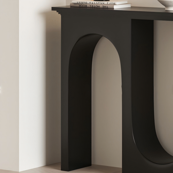 WoodBee Craft "The Eclipse" Black Asymmetrical Console Table