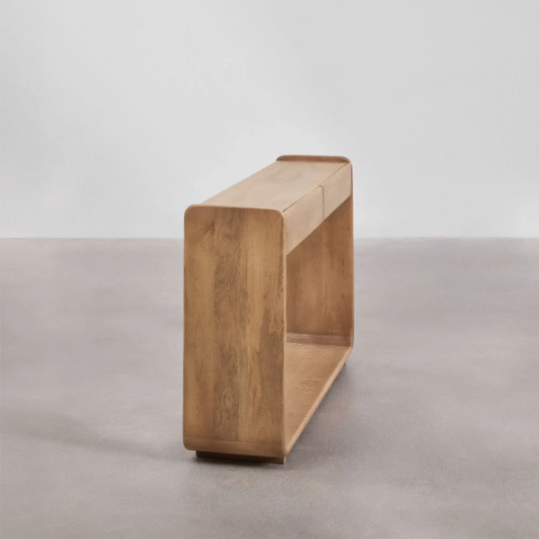 4 WoodBee Craft "The Infinity Loop" Premium Waterfall Wood Console Table