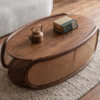 4 WoodBee Craft "The Aura Oval" Premium Oval Rattan Coffee Table