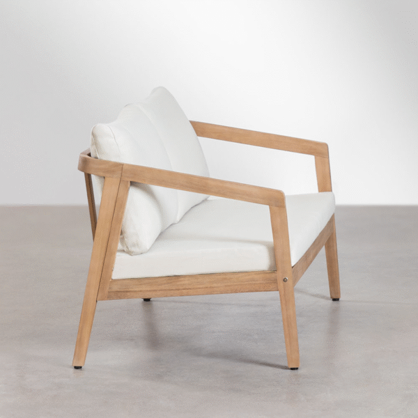 4 WoodBee Craft "The Solace Tandem" Premium Modern Minimalist Wood Loveseat