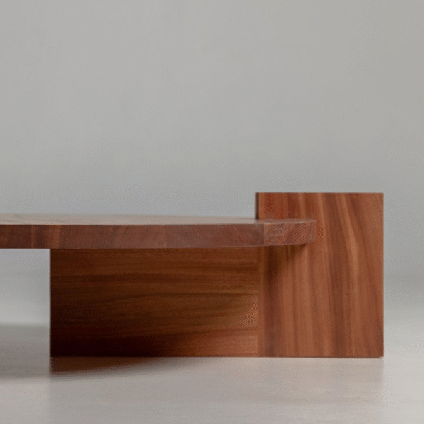 5 WoodBee Craft Modern Wood Coffee Table with Geometric Base