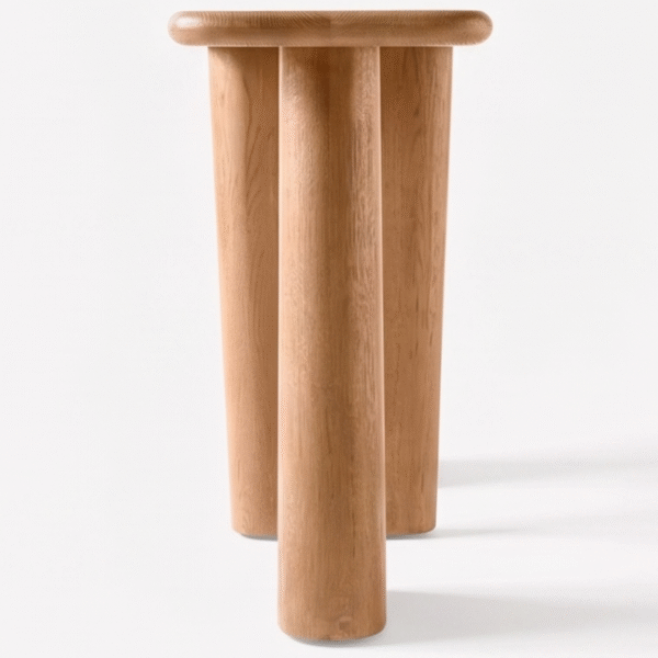 WoodBee Craft Solid Wood Console Table with Modern Pillar Base