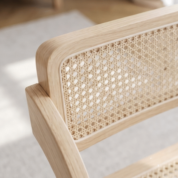 5 Woodbee Craft Solid Wood Dining Chair with Cane Seat | Japandi Style