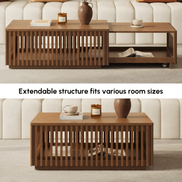 5 WoodBee Craft "The Helix Nest" Premium Extendable Wooden Coffee Table