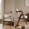 6 Woodbee Craft Mid Century Modern Dining Chair with Wood Arms