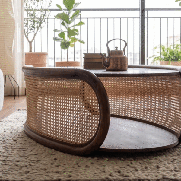 6 WoodBee Craft "The Aura Oval" Premium Oval Rattan Coffee Table