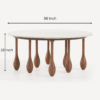 6 WoodBee Craft "The Droplet" Premium Round Wooden Center Table