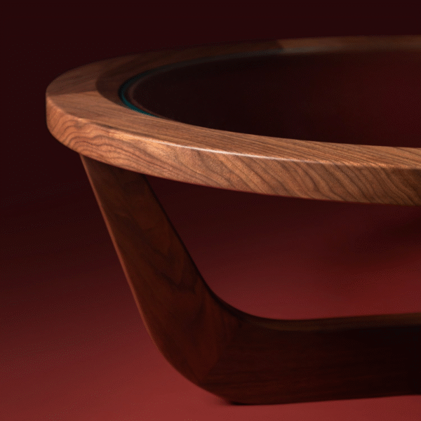 7 WoodBee Craft Solid Wood Base with Round Glass Top Coffee Table