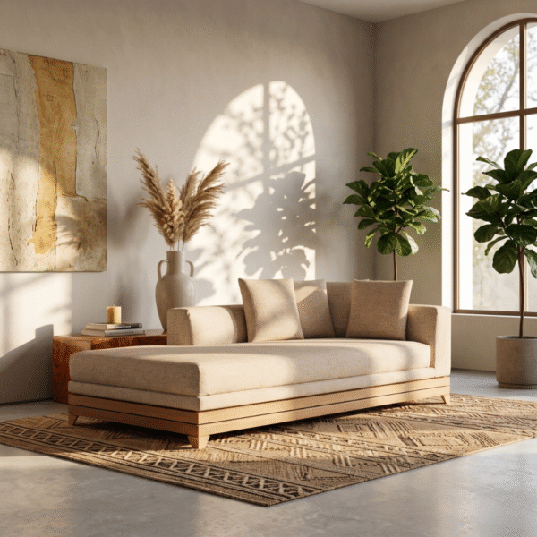 WoodBee Craft "The Nordic Haven" Premium Modern Minimalist Chaise Lounge