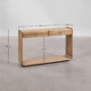 8 WoodBee Craft "The Infinity Loop" Premium Waterfall Wood Console Table