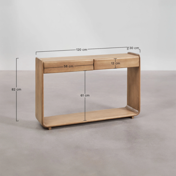 8 WoodBee Craft "The Infinity Loop" Premium Waterfall Wood Console Table