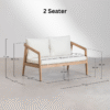 9 WoodBee Craft "The Solace Tandem" Premium Modern Minimalist Wood Loveseat