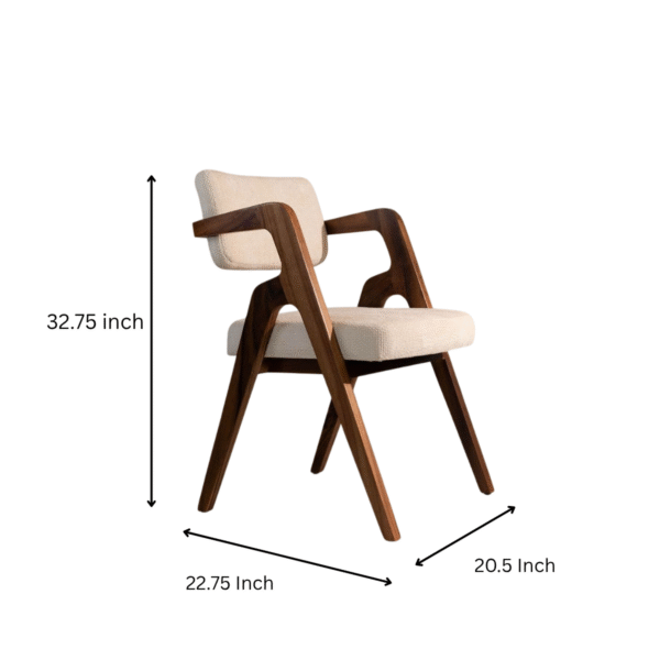 WBC-DC-002 Woodbee Craft Mid Century Modern Dining Chair with Wood Arms