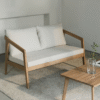 WBC-SO-010 WoodBee Craft "The Solace Tandem" Premium Modern Minimalist Wood Loveseat