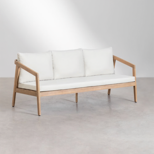 WBC-SO-010 WoodBee Craft "The Solace Tandem" Premium Modern Minimalist Wood Loveseat
