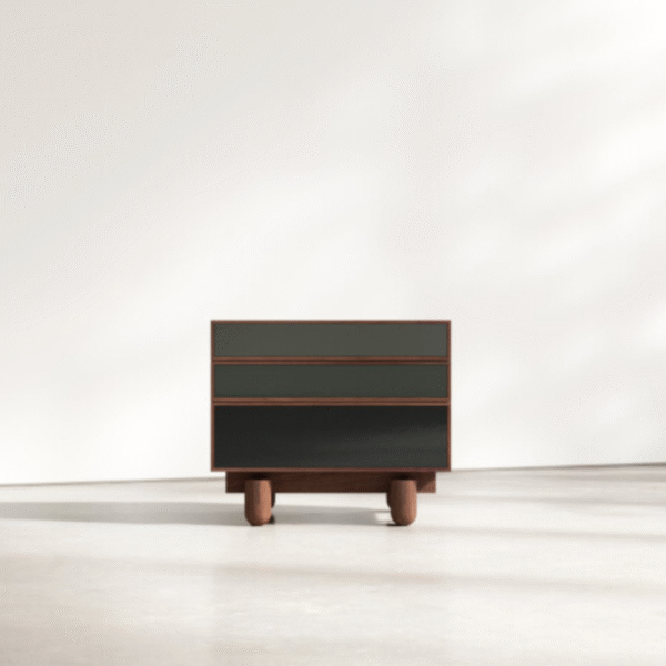 1 Modern minimalist dark wood color block dresser chest of drawers with deep gradient panels and solid wood frame by WoodBee Craft