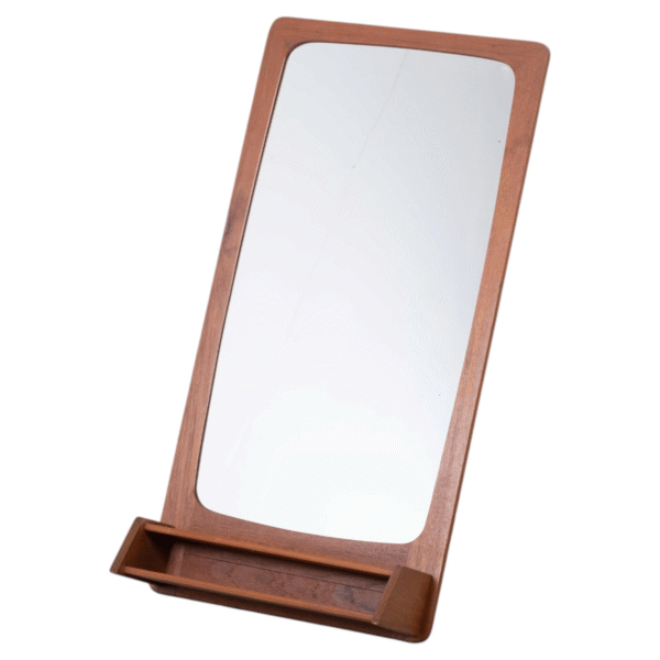 WoodBee Craft "The Vista Ledge" Wooden Wall Mirror with Shelf