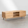 WoodBee Craft "The Meridian" Premium Slatted Wood TV Console