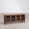 WoodBee Craft "The Lumina" Premium Reeded Glass Sideboard