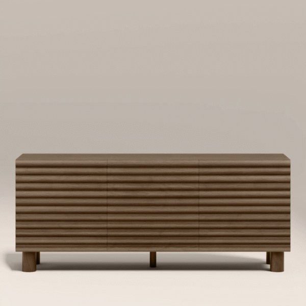 WoodBee Craft "The Ridge Way" Premium Horizontal Fluted Sideboard Credenza