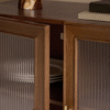 WoodBee Craft "The Vista" Premium Fluted Glass Buffet Cabinet